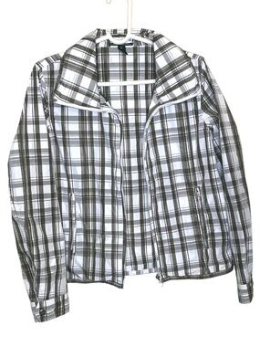 Ralph Lauren Women’s Plaid Zip Jacket Size L Lightweight Check Jacket
